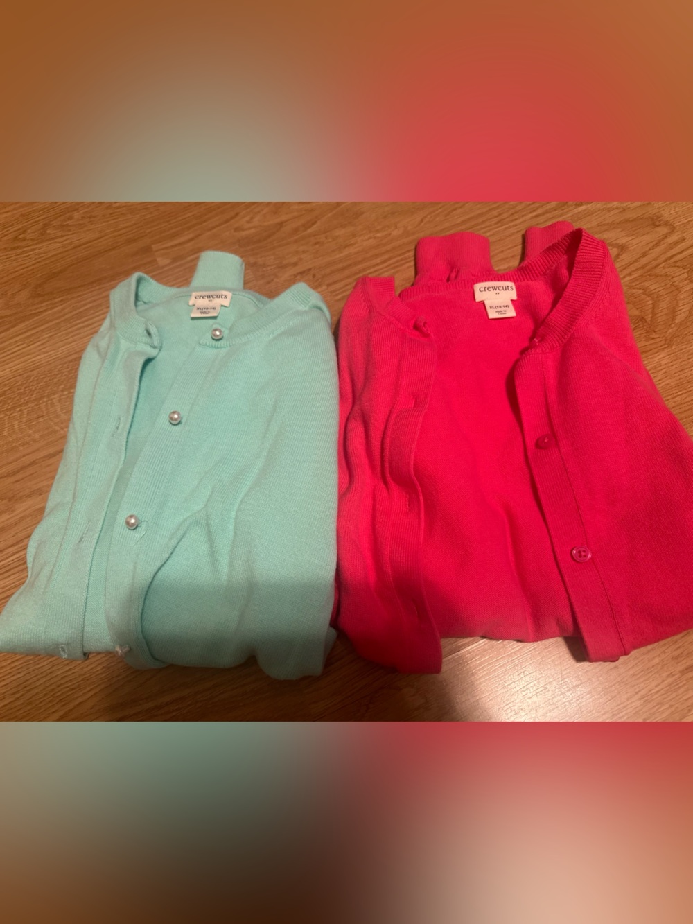 Crewcuts Girls Cardigan Duo — Mint & Hot Pink